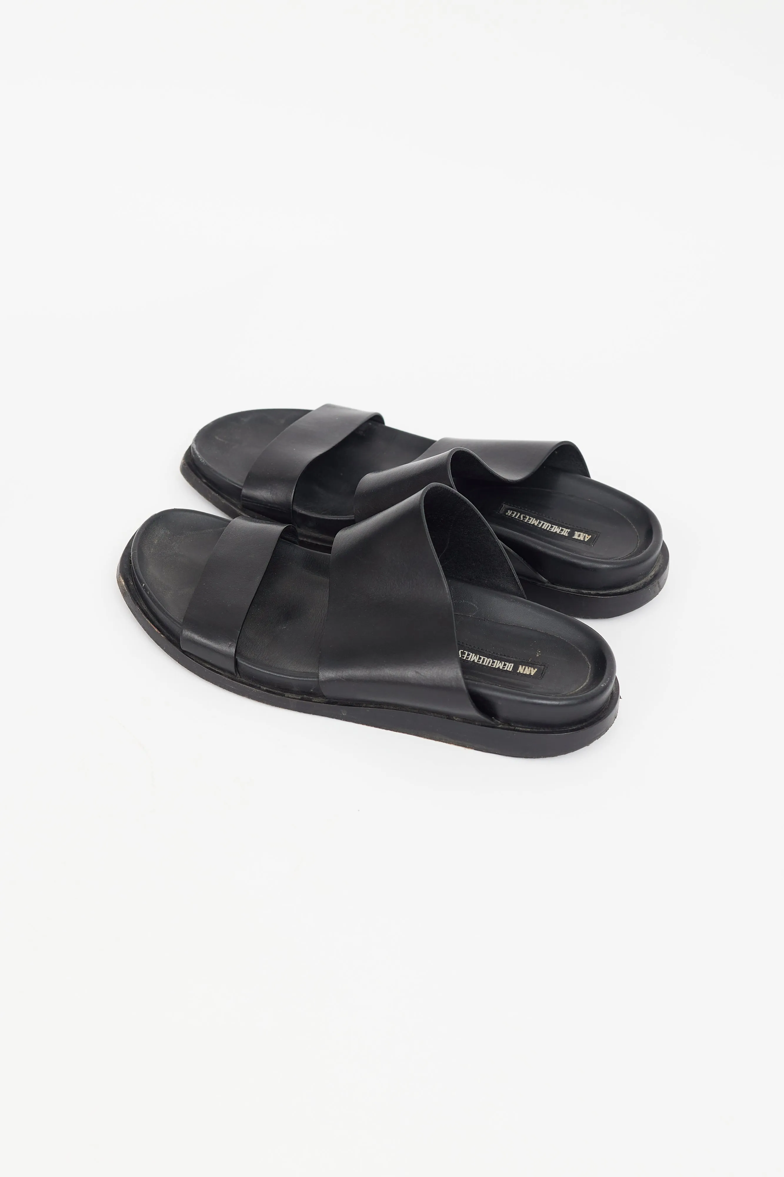 Black Leather Strap Slide
