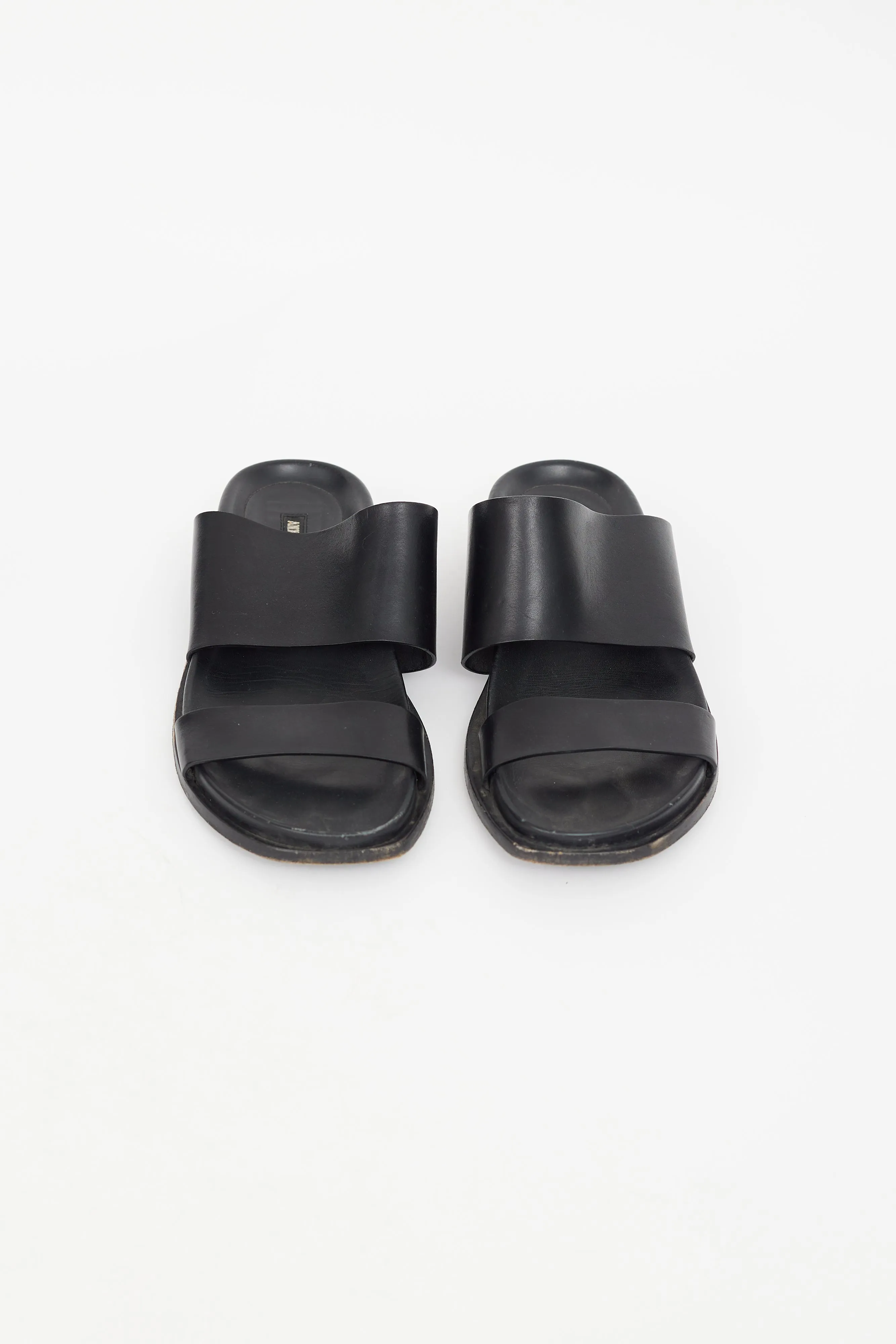 Black Leather Strap Slide