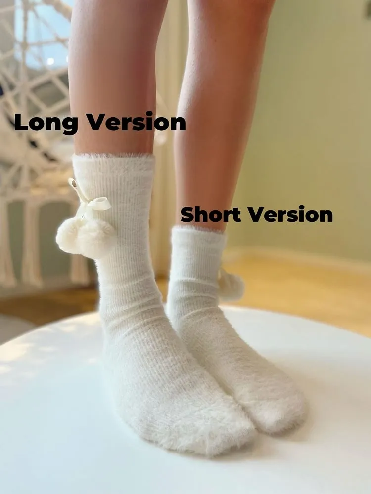 Bow Pompons Lolita Calf/Ankle Socks