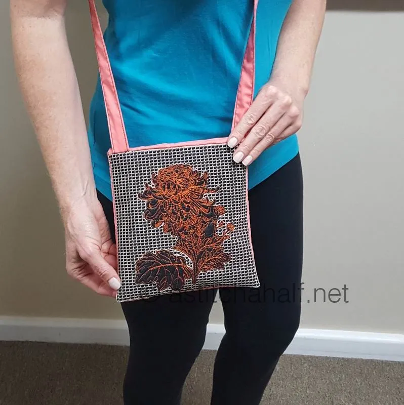 Chalk Board Duo Oriental Chrysanthemum Cross Body Bags