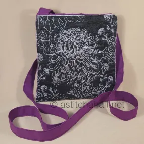 Chalk Board Duo Oriental Chrysanthemum Cross Body Bags