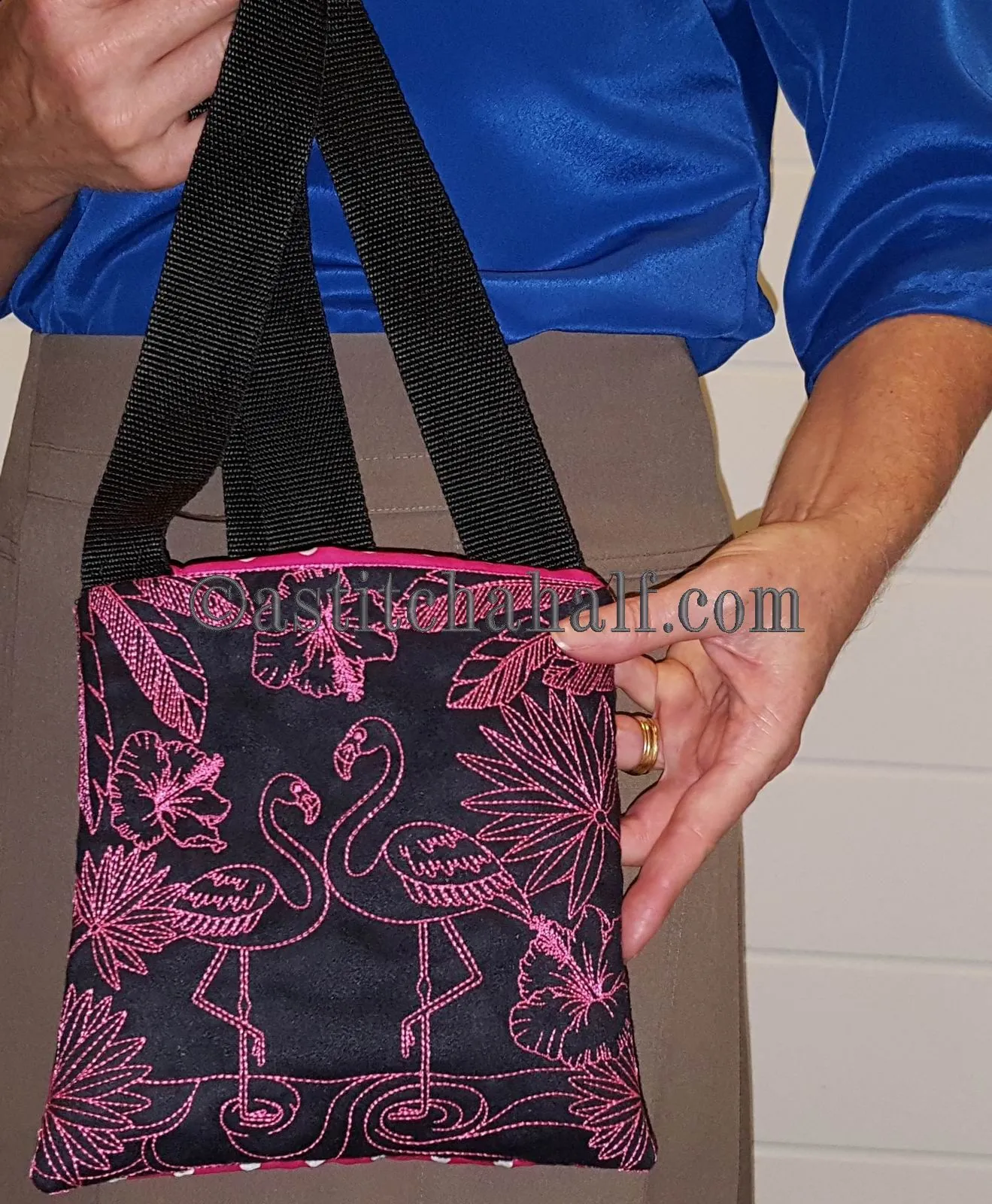 Chalk Board Flamingo Cross Body Bag