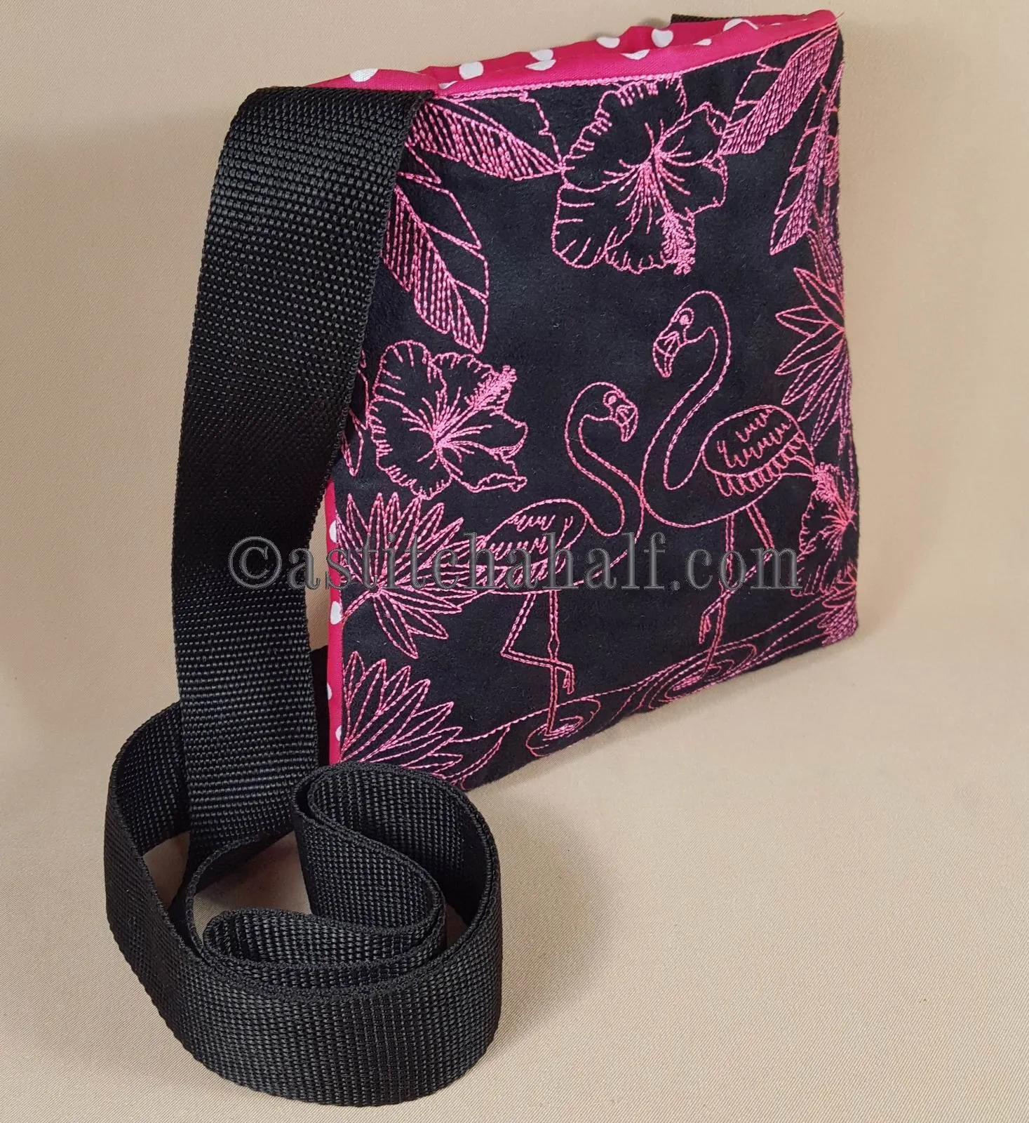 Chalk Board Flamingo Cross Body Bag
