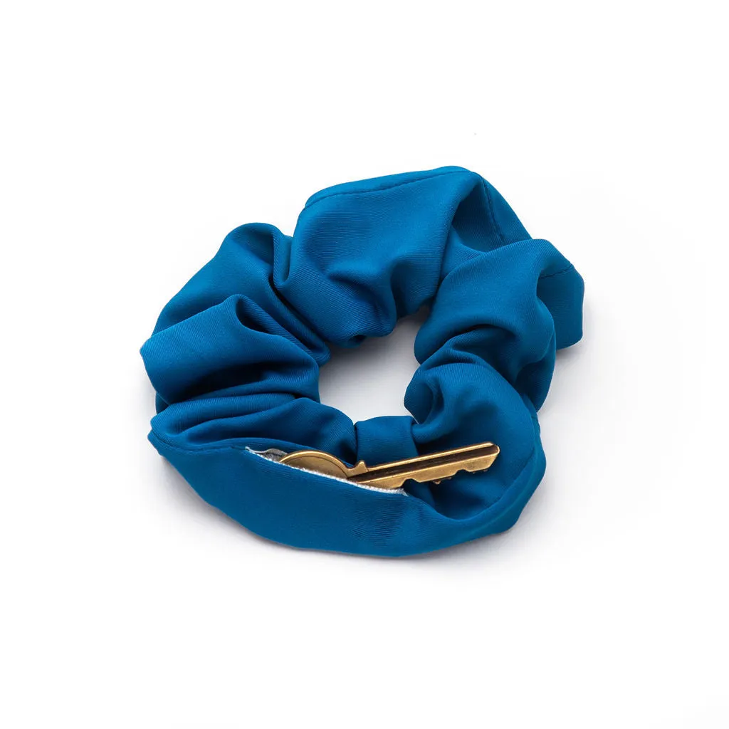 Everyday Blue Pocket Key Chain Scrunchie