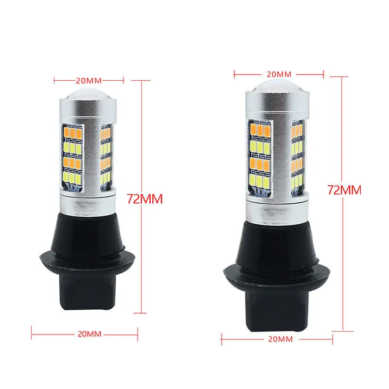 For Car Lighting 2pcs 1156 2835 High Power Dual Color Switchback