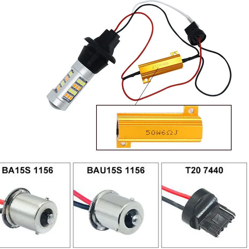 For Car Lighting 2pcs 1156 2835 High Power Dual Color Switchback
