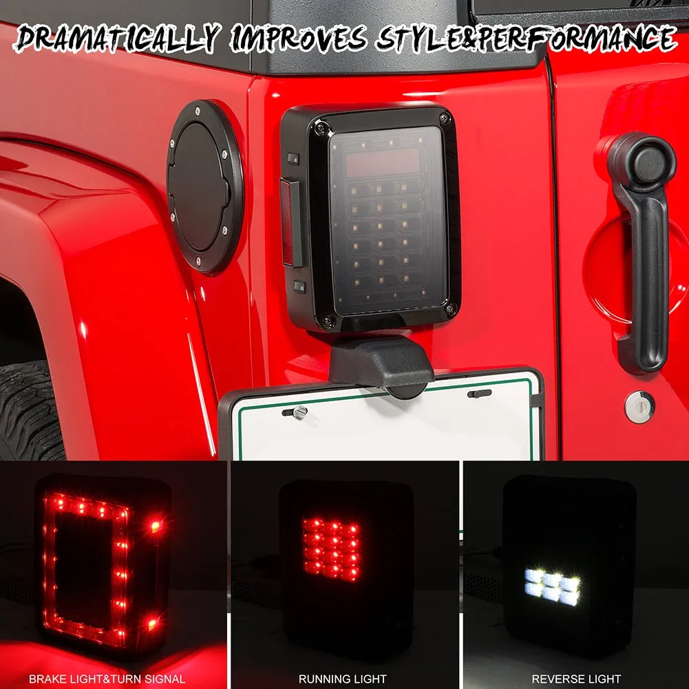 For JEEP Wrangler JK 07-17 Car LED Reverse Brake Taillights