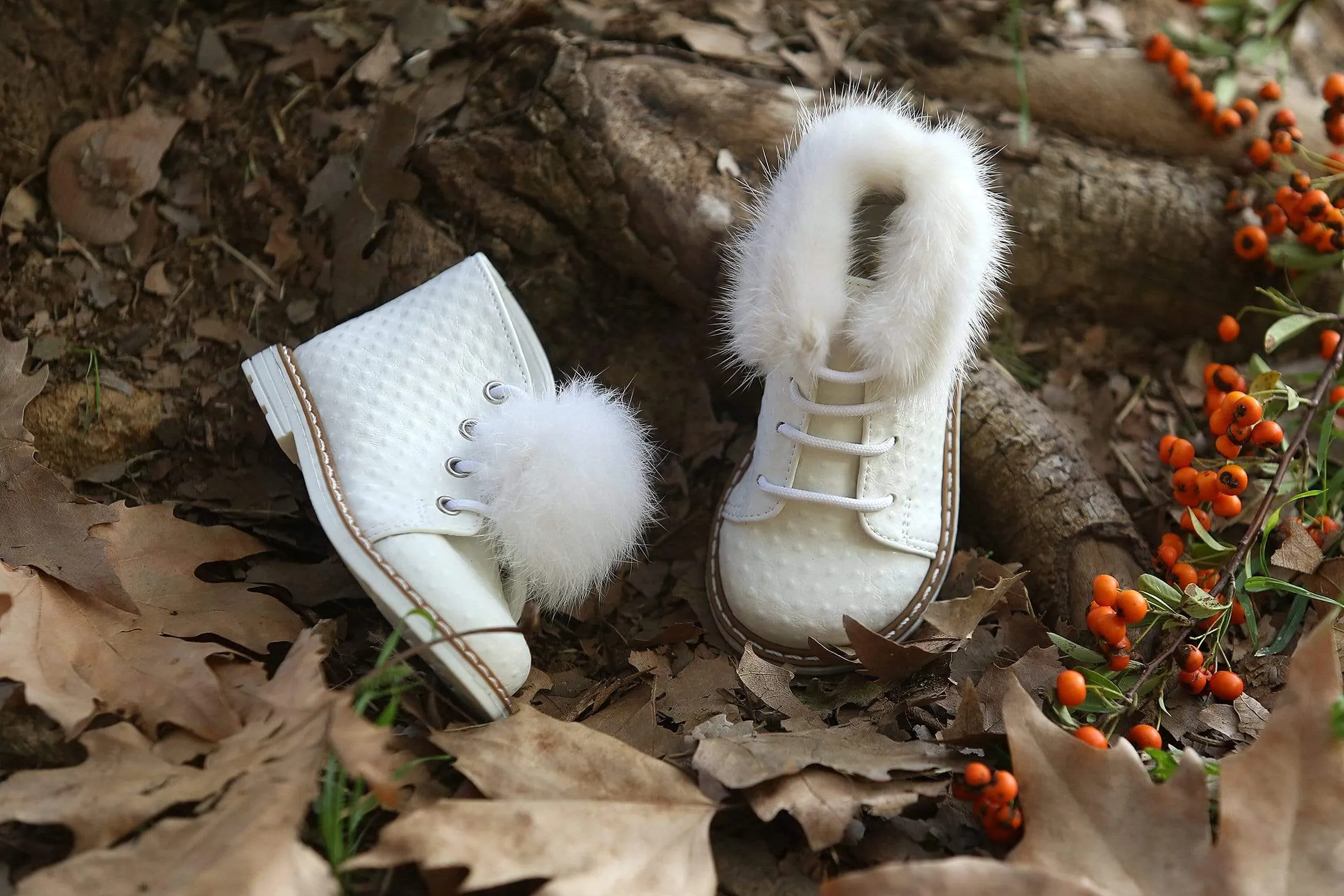 Girls' Snowy White Booties  Baptism/ Christening Shoes