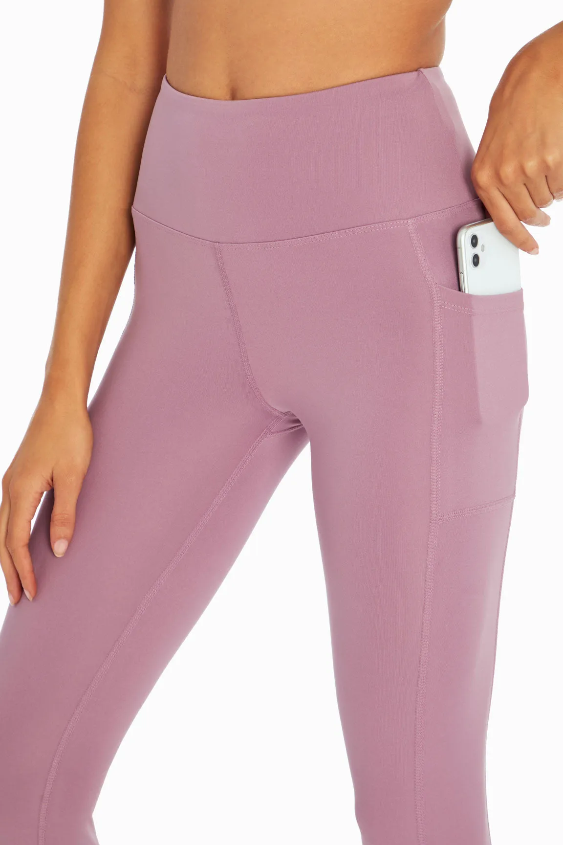 High Rise Side Pocket Ankle Legging - Valerian