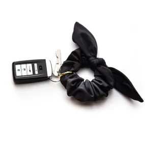 Jet Black Pocket Key Chain Scrunchie
