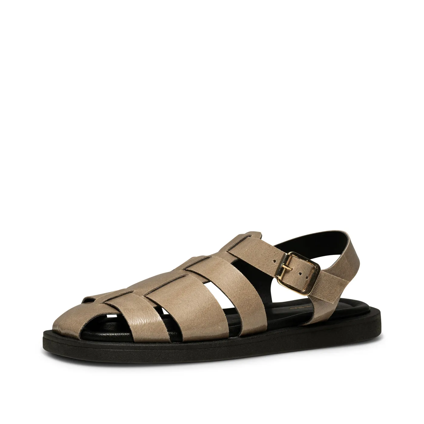 Krista fisherman high shine leather - TAUPE
