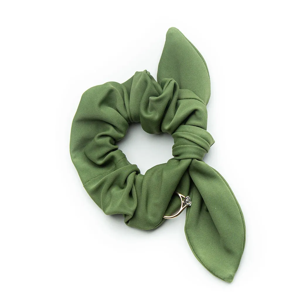 Lively Green Pocket Key Chain Scrunchie