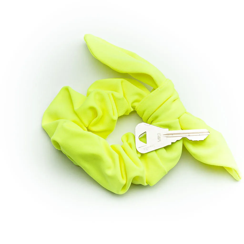Neon Rave Pocket Key Chain Scrunchie