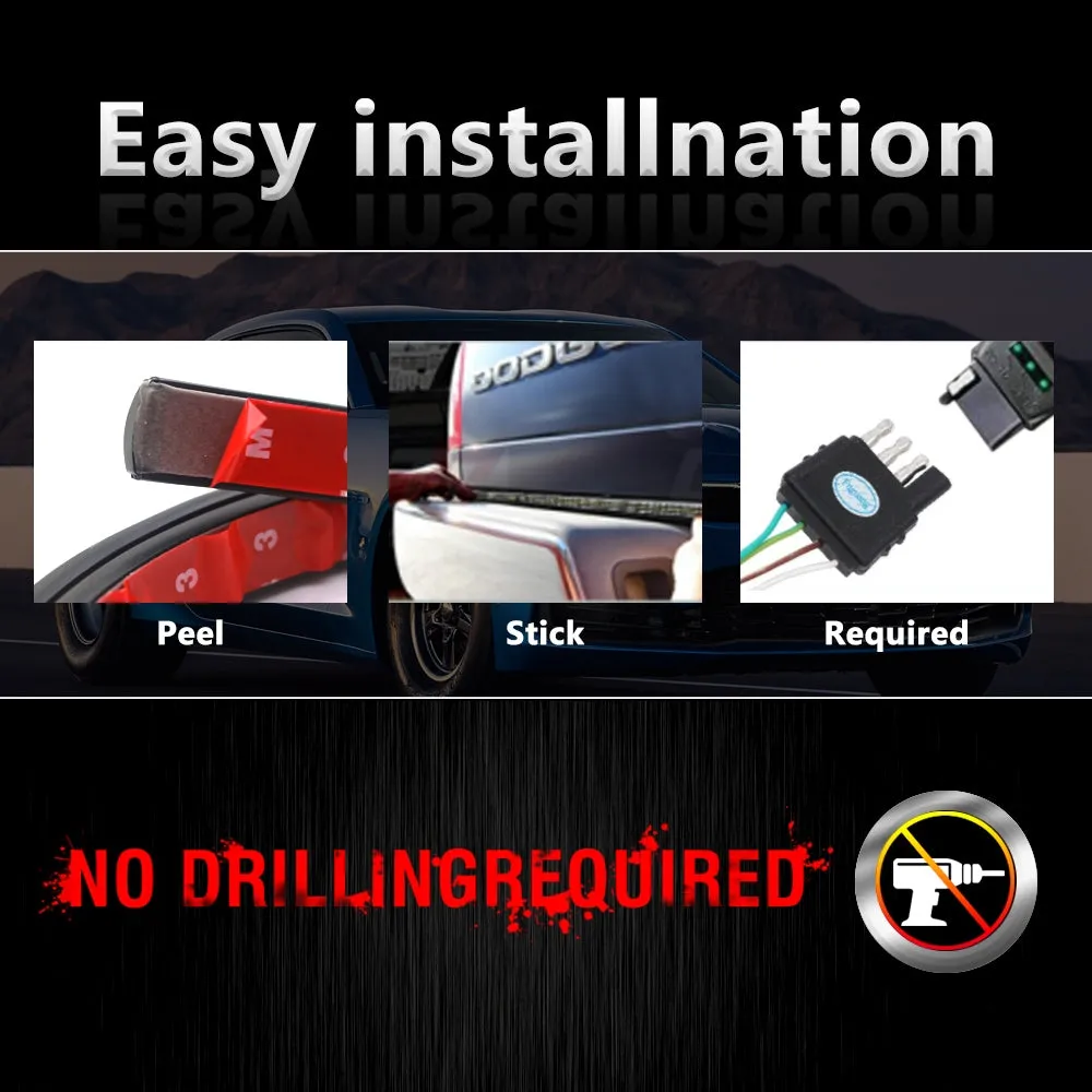 Tailgate Strip Light Waterproof Turn Signal Running Reverse