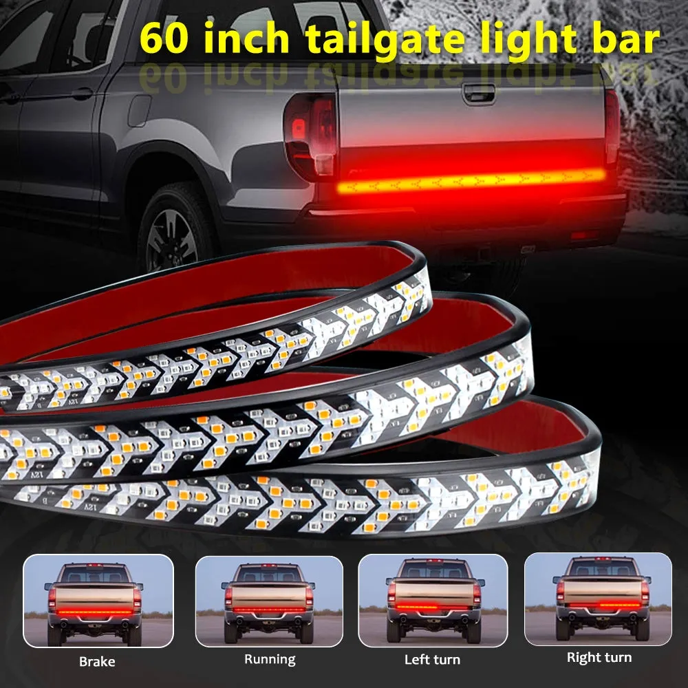 Tailgate Strip Light Waterproof Turn Signal Running Reverse