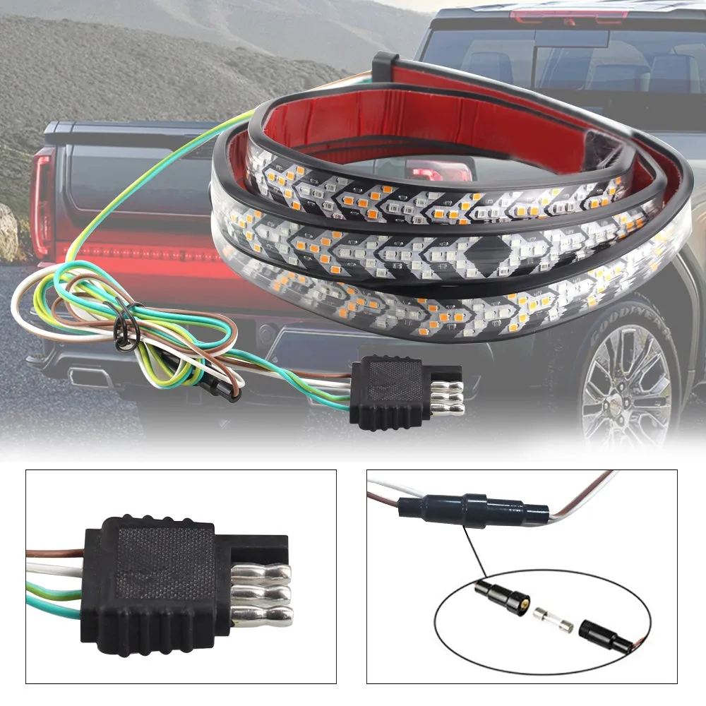 Tailgate Strip Light Waterproof Turn Signal Running Reverse