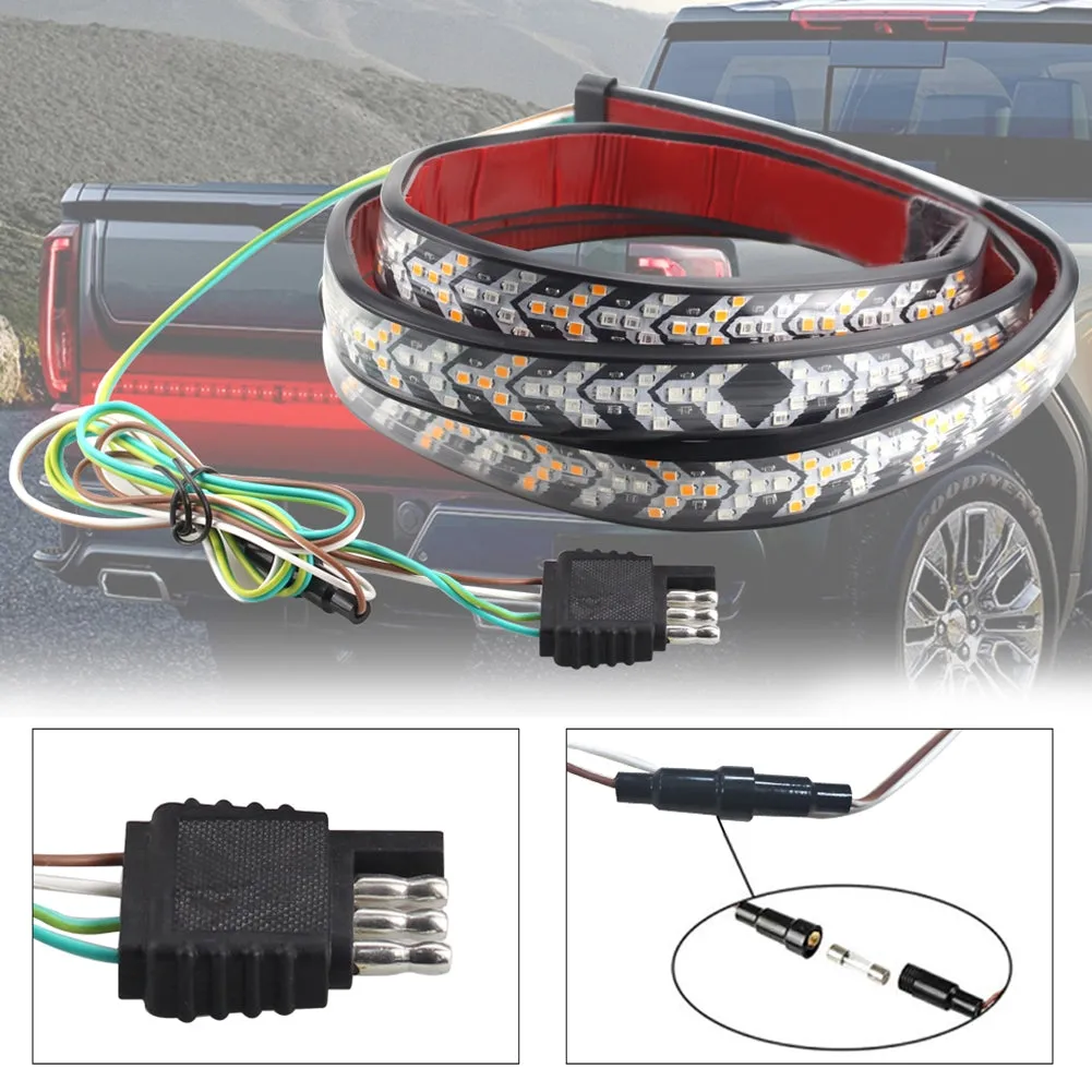 Tailgate Strip Light Waterproof Turn Signal Running Reverse